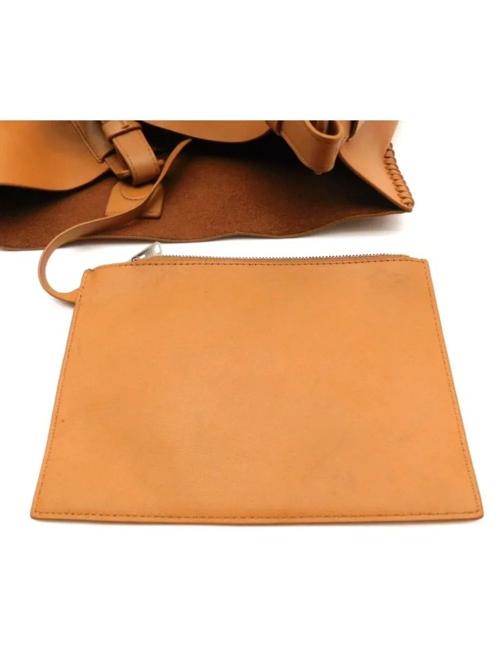 AllSaints Tan Leather Hobo Bag Whipstitch Shoulder Tote Boho Slouchy Large